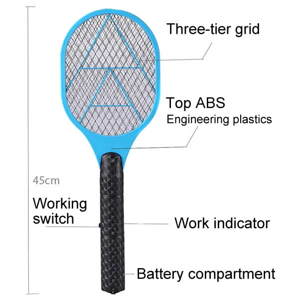 Hand Racket Electric Swatter Home Garden Insect Bug Bat Zapper Fly