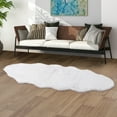 thumbnail image 1 of DSstyles Round Faux Rabbit Fur Area Rug Circular Shaggy Rug Fluffy Area Rugs Plush Circle Floor Carpet Mat Furry Nursery Rug for Bedroom Living Room Floor Decor, White, 3 x 3 Feet, 1 of 7
