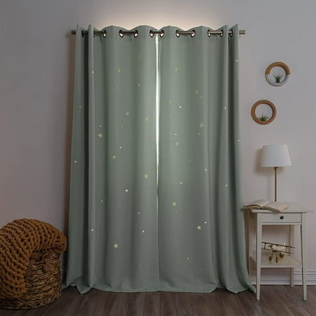 UPC: 0842927190187 | Keedle Doodle DIY Curtain Decoration Set with 2 Blackout Curtains and Glow in the Dark Star Stickers 96