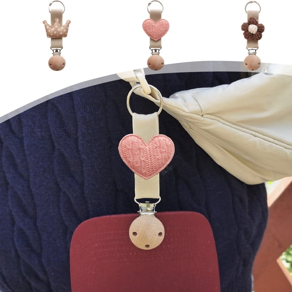 Sun Hat Clip Travel Hat Holder Anti-Loss Bag Hanger • Iron Wood Fabric • Khaki Pink Coffee • Hands Free Hat Glove Scarf Key Mask Clamp 12.5cm