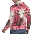 thumbnail image 6 of Salouo Flower White Cow Pattern Men's Fall Hoodie Sweatshirt,Sport Hoodie with Pockets for Men Pullover Casual Hooded Sweatshirt-X-Large, 6 of 7