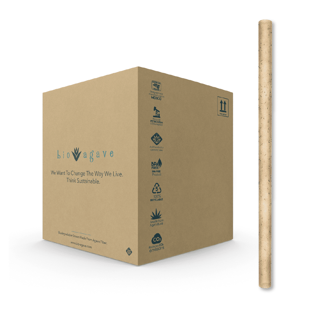 Bio Agave 3600 Pack Biodegradable 5.9" Cocktail Straws Made From
