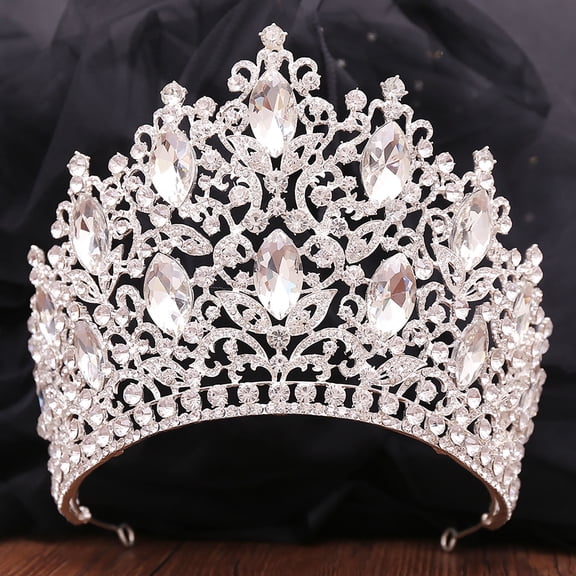 Women Wedding Luxury Tiara Crystal Crown with Rhinestone Bridal Princess Hair Headband Sparkling Crown,Pink