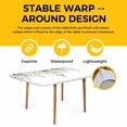 thumbnail image 4 of Sage Green Eucalyptus Table Cloths for 4 Foot Rectangle Tables, Pink Floral Buds Summer Pastoral Patio Waterproof Elastic Fitted Tablecloths, Washable Rectangular Table Cover for Camping, 4 of 8