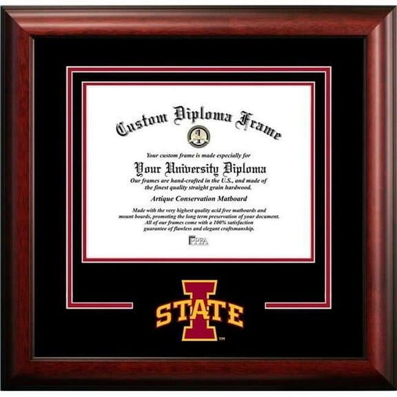 Campus Images IA998SD-1185 11 x 8.5 in. Iowa State Cyclones Spirit Diploma Frame - Satin Mahogany