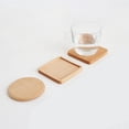 thumbnail image 5 of Wood Coasters for Drinks,Walnut Wooden Drink Coasters, Absorbent Heat Resistant Reusable Desk Coaster Tray, 5 of 11