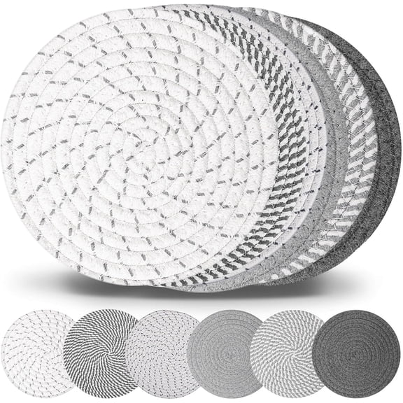 10" Trivets for Hot Dishes, Hot pots and Pans, Set of 6, Heat Resistant Pot Holders for Kitchen, Hot Pads for Countertops