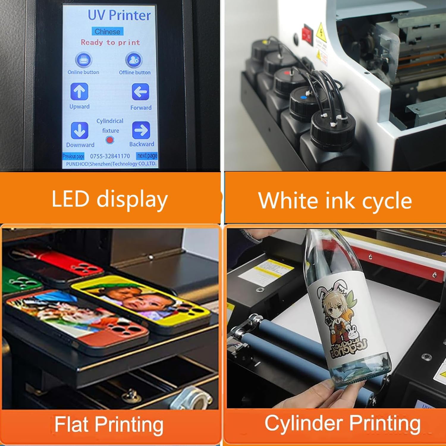 A3 L1800 UV DTG Printer T-Shirt Machine with Vacuum Platform & Bottle Holder, 2880 * 1440dpi UV Flatbed Printer