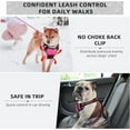 thumbnail image 4 of No Pull Dog Harness with A Free Heavy Duty 5ft Dog Leash, Adjustable Soft Padded Dog Vest, Reflective No-Choke Pet Oxford Vest with Easy Control Handle and Dog Leash for Dogs (Pink, Medium), 4 of 7