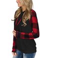 thumbnail image 2 of Mujeres sudadera color bloque Plaid transpirable manga larga Sudaderas pullover para el trabajo en casa, 2 of 6