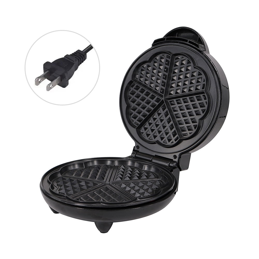 1000W Waffle Maker 5 Heart-Shaped Waffles Electric Waffler Griddle Iron