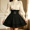 thumbnail image 2 of Bibifish Womens Mini Skirt Black Tiered Tulle High Waisted A Line Party Skirt, 2 of 6