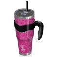 thumbnail image 2 of 40oz Tumbler,Pink Ribbon Pattern Insulated Tumblers with Removable Handle,Stainless Steel Double Vacuum Coffee Tumbler Cup with Straw for Home,Office,Travel,Party, 2 of 5