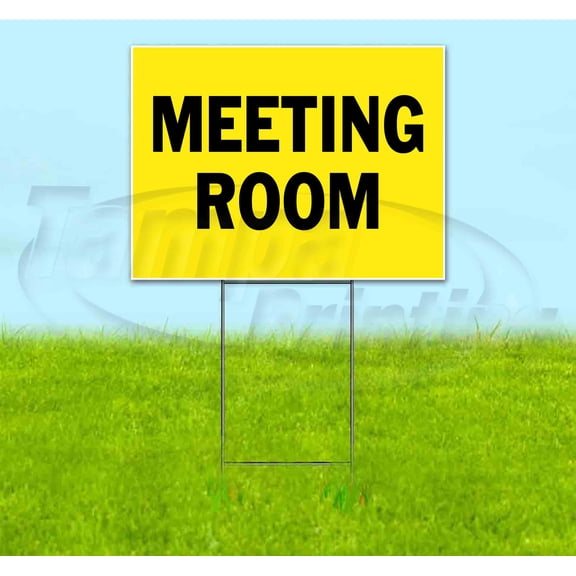 Meeting Room (18" x 24") Yard Sign, Includes Metal Step Stake