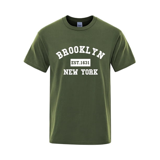 2025 Camiseta de hombre con estampado de letras de Nueva York - Corte holgado, tejido transpirable, informal de verano - XS-XXXL