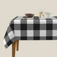 thumbnail image 3 of Wukai Black White Plaid Waterproof Tablecloth for Kitchen Dining, Fits Square Tables for 2-4 Seats -54"x54", 3 of 7