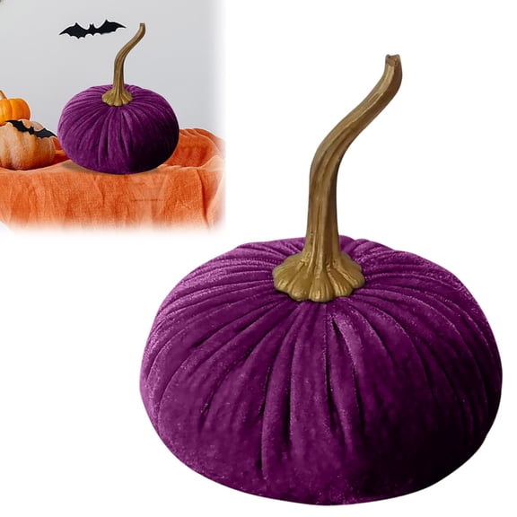 Handmade Velvet Pumpkins Decor,Soft Stuffed Pumpkin Artificial Pumpkins For Fall Halloween Thanksgiving Decorations Harvest Embellishing & Displaying,Wedding Centerpiece