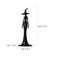 thumbnail image 2 of Halloween Elegant Black Witch Resin Style Plastic Figurine,Slim Witch with Hat and Broom Tabletop Statue for Mantel Shelf Gothic Indoor Decor, 2 of 5