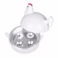 thumbnail image 2 of Máquina para hacer huevos, vaporera, huevos duros perfectamente cocidos en forma de pollo, cazador furtivo de huevos para microondas, vaporera para 4 huevos, 2 of 5