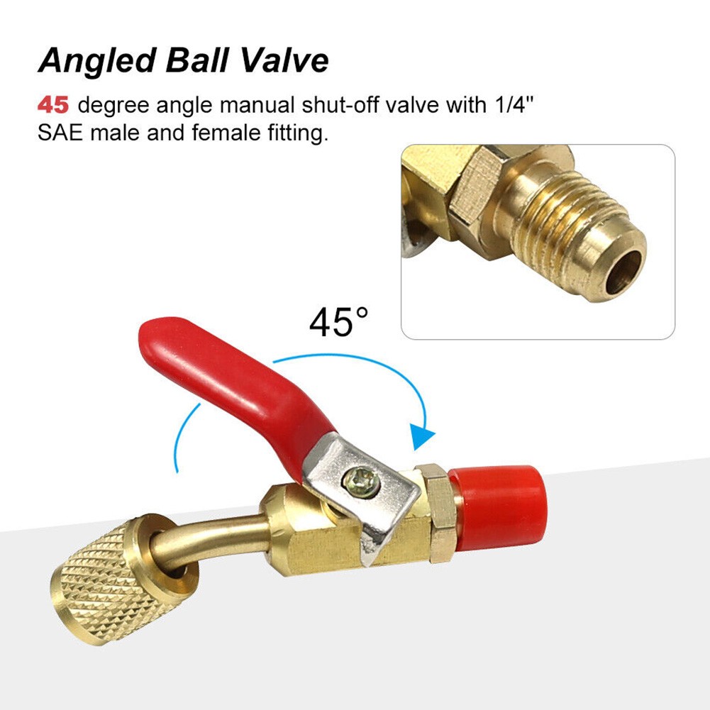 Straight Ball Valves Designed for A/C Charging Hoses Yellow 68 mm ...