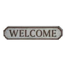 DecMode Brown Metal Welcome Sign Wall Decor