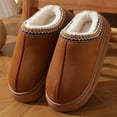 thumbnail image 1 of Zapatillas de algodón de estilo étnico de encaje a la moda para parejas invierno nuevas mujeres hombres plataforma interior exterior zapatos de algodón cálidos de felpa, 1 of 5