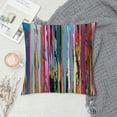 thumbnail image 2 of Nawypu  Abstract Throw Pillow Cushion Cover, Multicolored Expressionist Work of Art Vibrant Rainbow Design Tainted Pattern, Decorative Square Accent Pillow Case, Rainbow Color, 2 of 5
