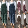 thumbnail image 2 of Mono largo casual de pana de color sólido, pantalones cómodos y de moda., 2 of 6