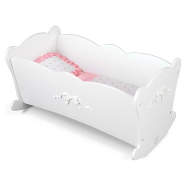 KidKraft Tiffany Bow White Wooden Lil' Doll Rocking Cradle