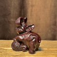 thumbnail image 2 of A pair of ebony wood carved elephant figurines for home, office, decorative crafts, shop openings, or as gifts for new homes., 2 of 3