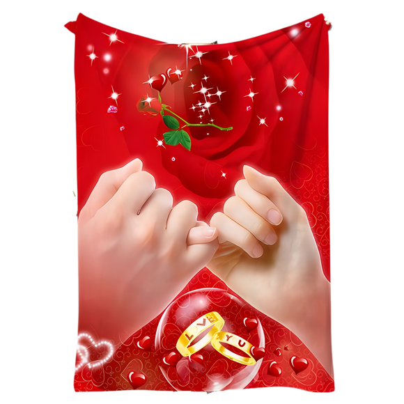 Manta de franela suave con estampado de San Valentín, 300 g