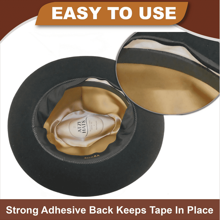 Hat Tape Roll 60 Inch (5 Feet) Size Reducer Foam Filler Cap Sizing Strip  Insert for Fedora Baseball Caps Panama Straw Cowboy Western Hard Hats  Bowlers Extra Strong Adhesive Will Not Shrink 