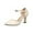 Beige, variant on Hvyesh Women’s Chunky Thick Bottom High Block Heels Pointed Closed Toe Ankle Strap Comfortable Party Dress Wedding Pumps