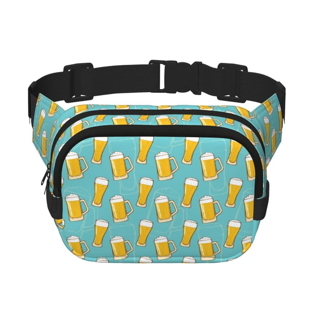 Balery Beer Mochila Cinturón para Mujeres y Hombres, Bolsa de Cintura Impermeable de Doble Capa con Correa