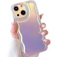 thumbnail image 2 of for iPhone 14 Plus Case 6.7 inch,Cute Plating Wave Frame Soft TPU Bling Colorful Sparkle Laser Light Glitter Phone Case for iPhone 14 Plus for Women Girls, 2 of 13