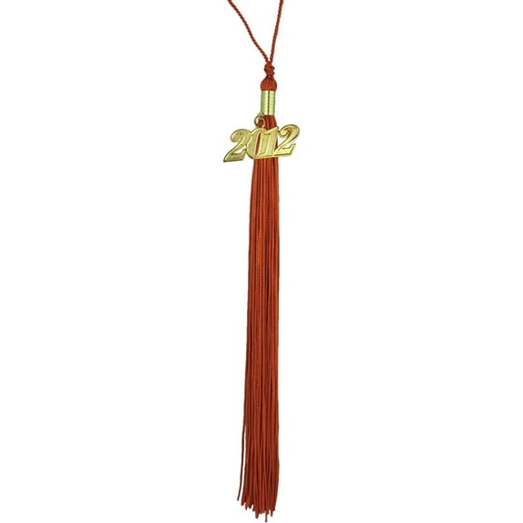Honors Graduation - Graduation Tassel with 2012 Year Charm (Orange) - Unisex - All ages