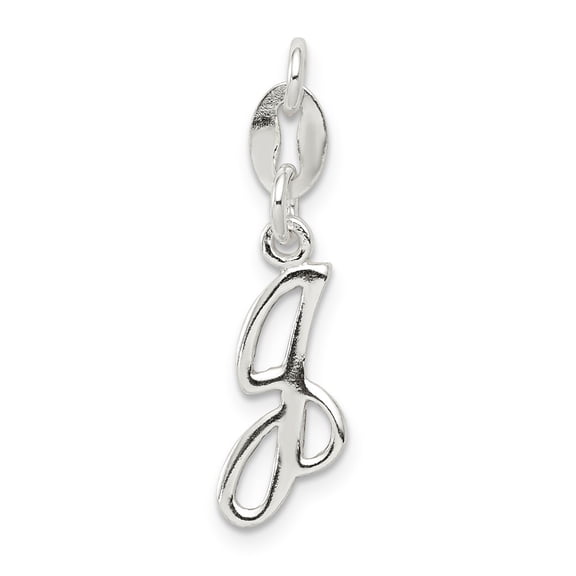 Sterling Silver Letter J Initial Charm Pendant