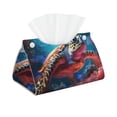 thumbnail image 2 of Lsque Colorful Ocean Sea Turtle Printed Long Tissue Box Cover Holder, Facial Paper Organizer Dispenser,Triangle with Bottom Belt, PVC Leather Decorative Organizer, 2 of 9