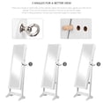 thumbnail image 4 of Lockable Wooden Jewelry Cosmetic Cabinet, Full Length Floor Tilting Jewelry Armoire with Mirror and 3 Angle Adjustable Storage Organizer, 4 of 6