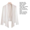thumbnail image 7 of Mdesiwst Women Coat Solid Color Cardigan Blouse Casual Loose Quick Dry Long Sleeve Quick Dry Thin See-through Open Stitch Sunscreen AC Warm Jacket, 7 of 7