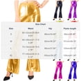 thumbnail image 3 of LEKWK Flare Pants for Women Slim Fit High Waisted Bell Bottom Pants Faux Leather Pants Shiny Metallic Pants for Disco Party Clubwear Wear Outfits, 3 of 7