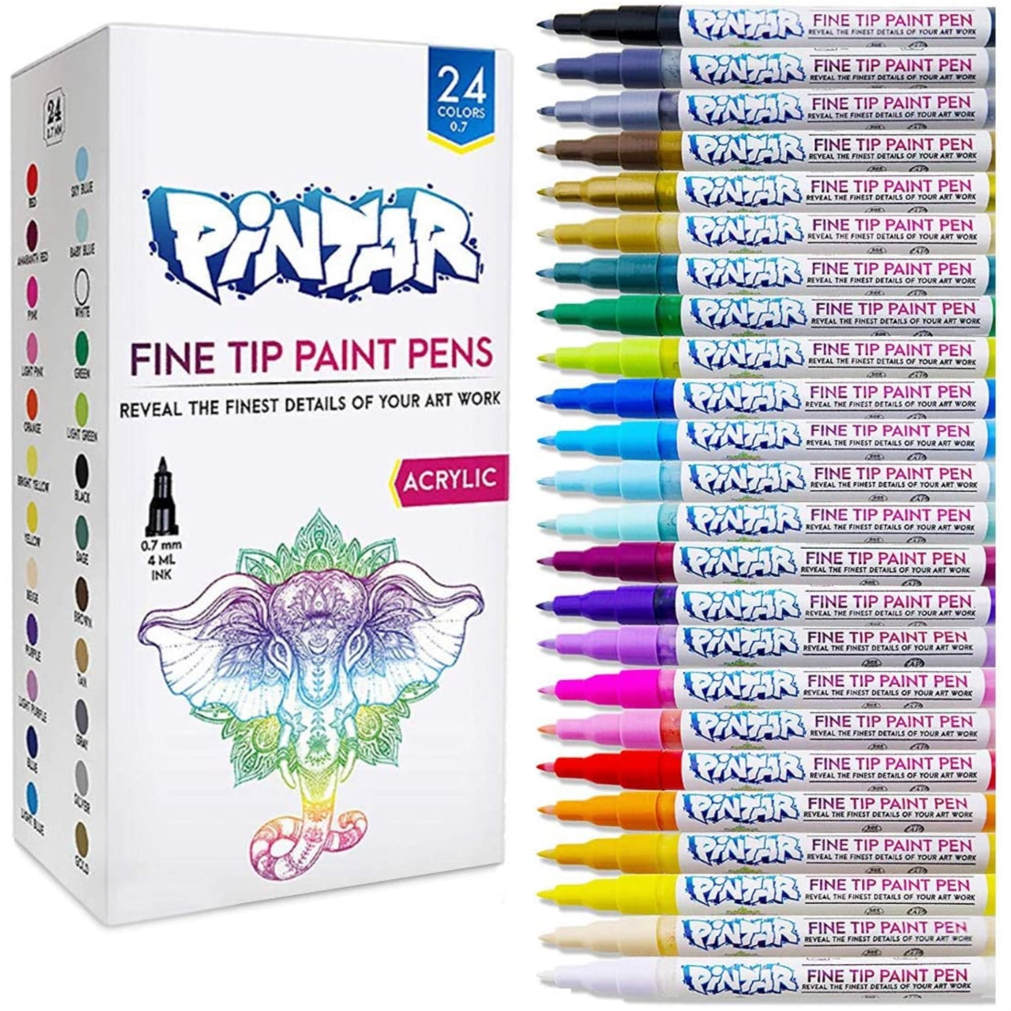 Drawing Pebble Acrylic Paint Pens for Wood Glass Painting Kit Porcelain, 