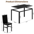 thumbnail image 6 of Lamerge dining table set for 4, glass dining table and chairs set with 4 PU leather chairs, for small kitchens, apartments, breakfast corners, small dining tables, 6 of 8