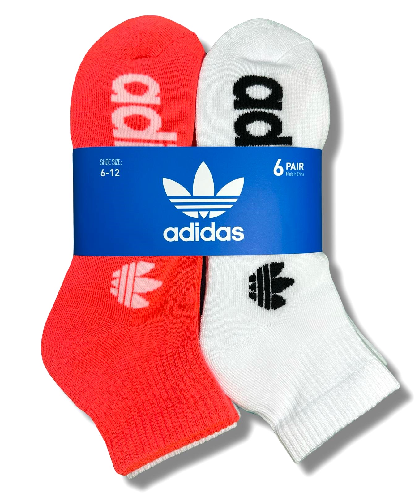 Adidas Men's Quarter Cut Athletic Socks Multicolor 6-Pack