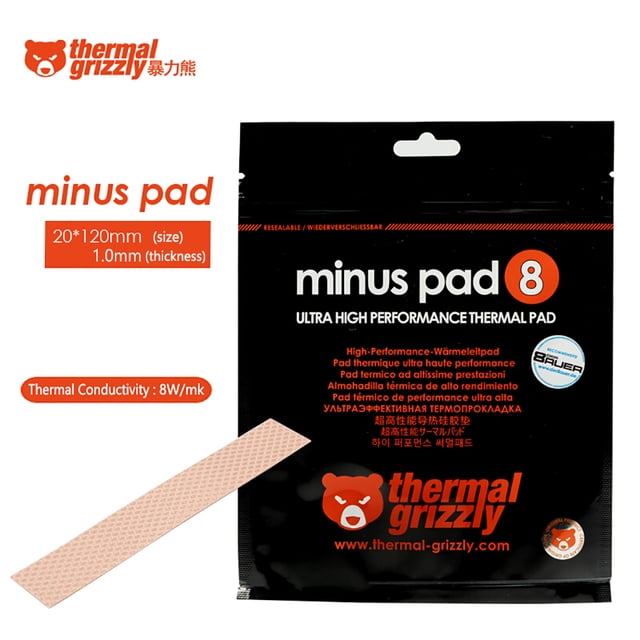 Thermal Grizzly Minus Pad 8 Thermal Pad Multi-Size 8.0W/MK For Computer CPU/GPU Cooler Heat Dissipation Silicone Pad 20x120x1.0mm