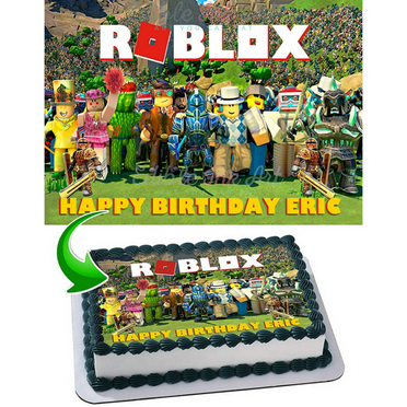 Roblox Happy Birthday Edible Image Cake Topper For Quarter Sheet Cake By TNCT