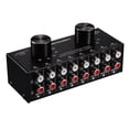 thumbnail image 3 of Switcher 6 in 2 Out or 2 in 6 Out Headphone Speaker Switcher Stereo Sound Source Signal Selection Switcher, Interface Adopts RCA Design Manual Switch, 3 of 8