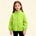 thumbnail image 2 of Loopsun Kids Fleece Jackets, Kids Boys Girls Casual Solid Long Sleeve Fleece Open Front Outerwear Zip Jacket Green, 7-8 Years, 2 of 5