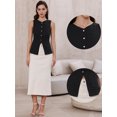 thumbnail image 2 of DARING DIVA Women's Sleeveless Suit Vest Button Cotton Vest Tops Blazer XS Black, 2 of 6
