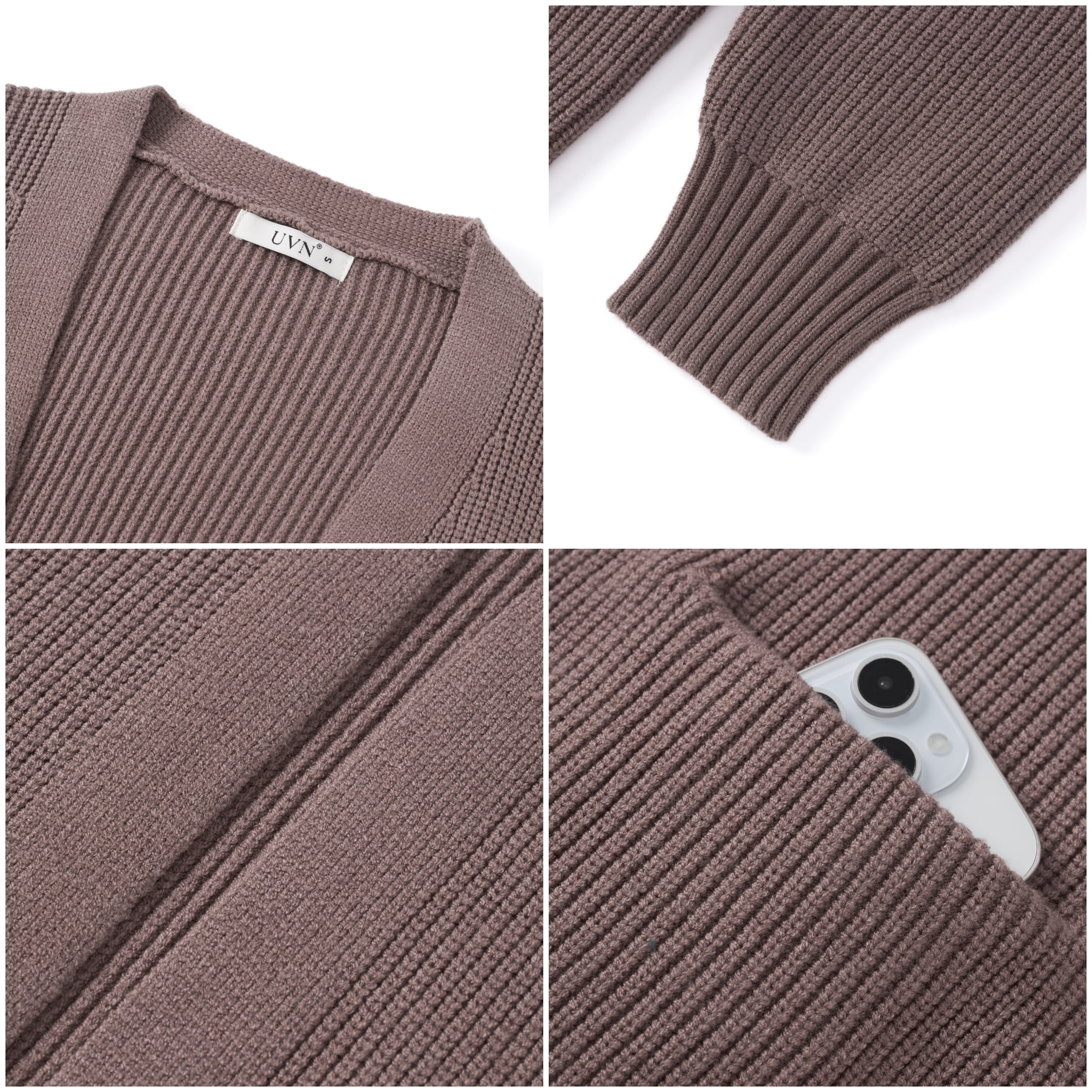 Sweaters for Women Fall Winter Open Front Cardigans Long Sleeve Oversized Casual Soft Knit Outerwear Coats with Pockets - image 5